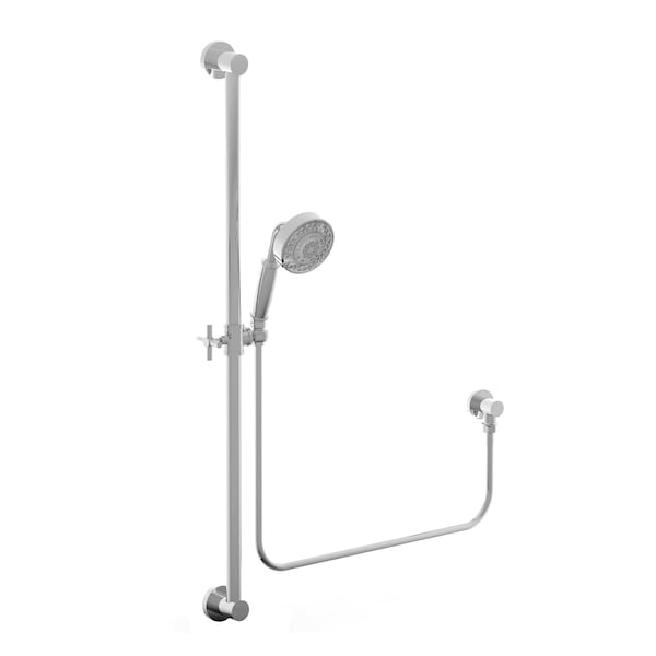 Newport Brass Slide Bar with Hand Shower Set, Aged Brass, Wall 280F-034 - main